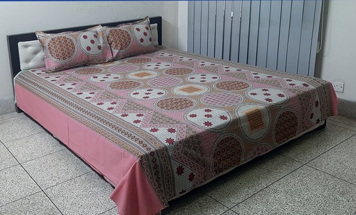 [Bed-26] Comfort and Style  Vatika Design  King Size Bedsheet Set 7 x8 Feet
